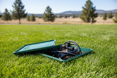 show an exposed sprinkler box and remove person